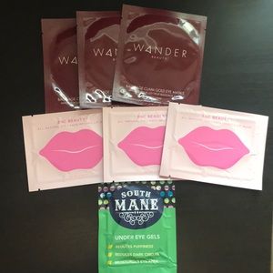 4 under eye gel masks, 3 lip masks